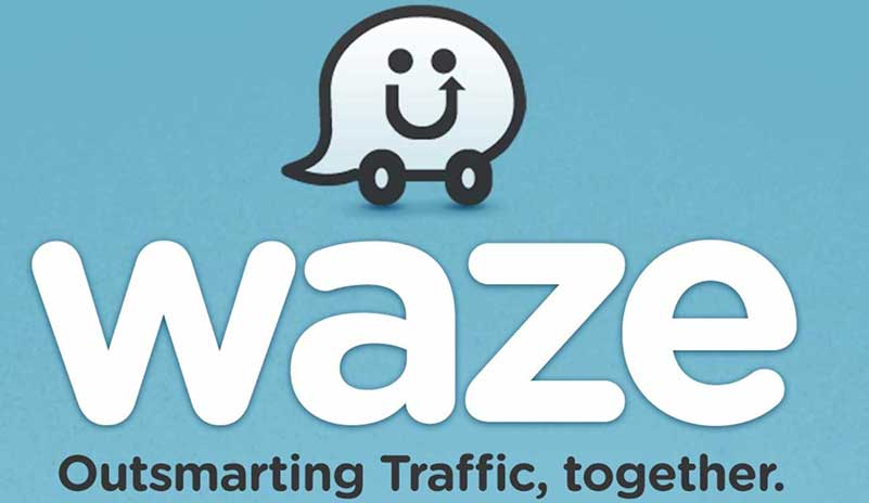 Logo van Waze navigatie app