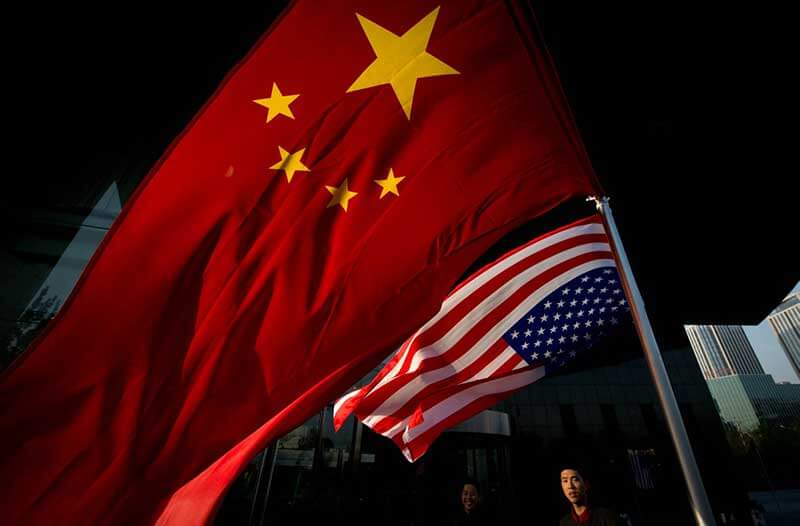 Chinese en Amerikaanse vlag