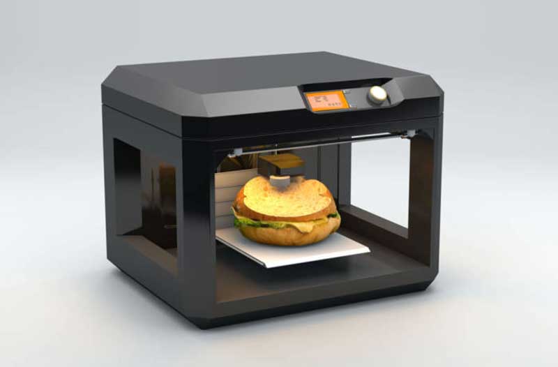 a 3D printer with a sandwich inside