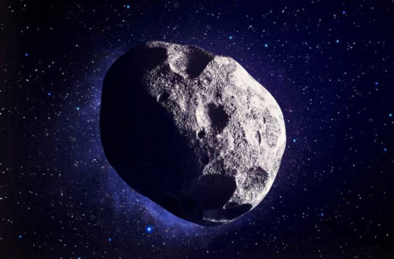 Een asteroïde in de ruimte