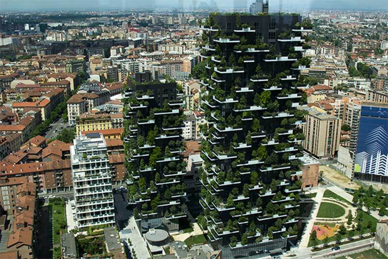 The Vertical Forest towers in Milan