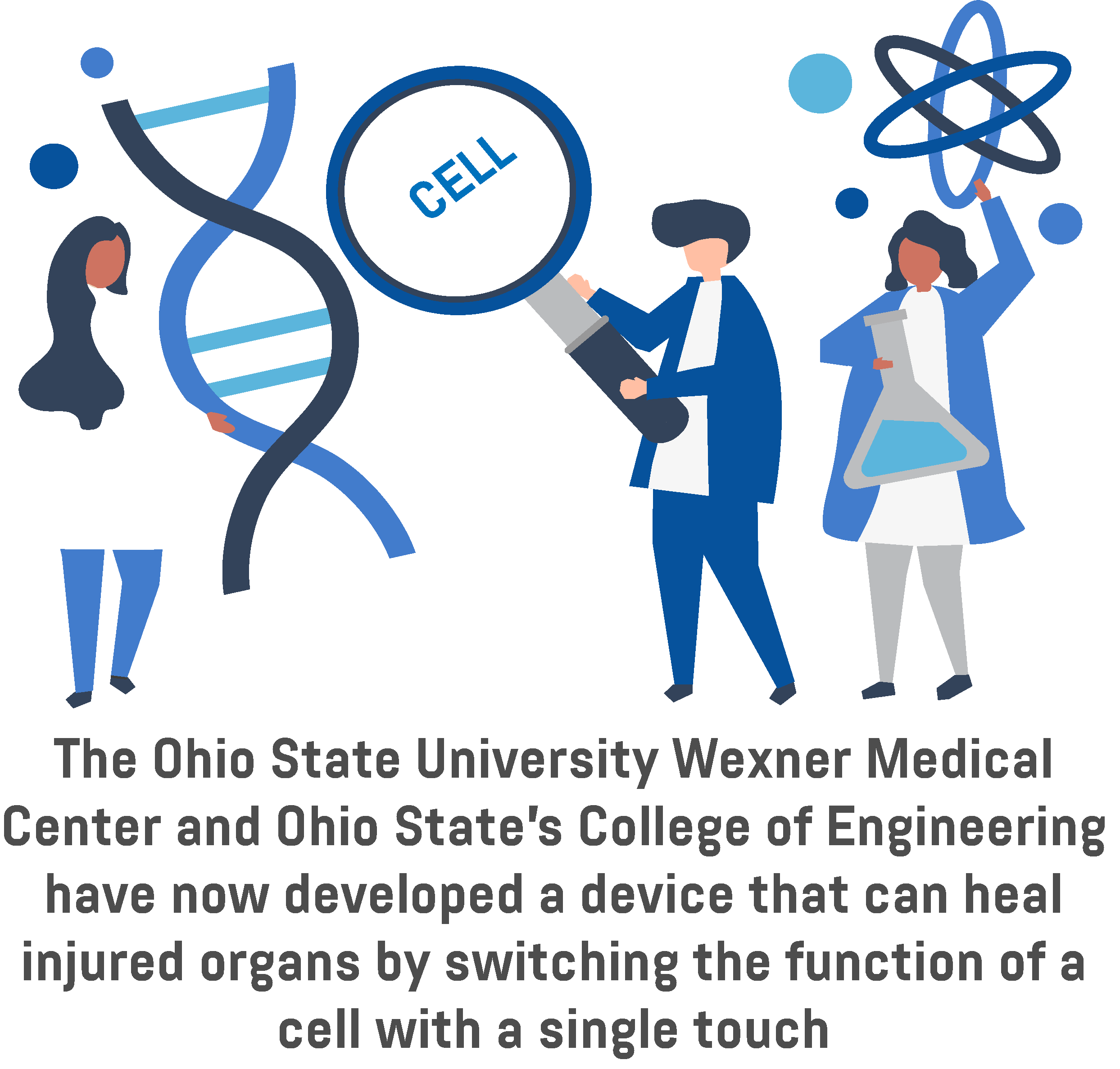  An infographic describing the latest breakthrough in healthcare made by the Ohio State University Wexner Medical Center and Ohio State’s College of Engineering.