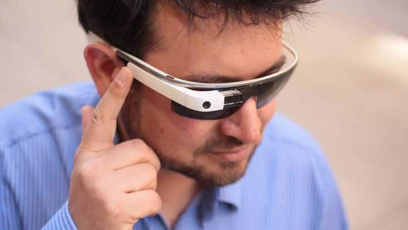 Man with Google Glass headset