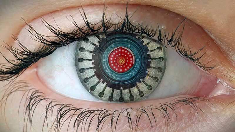 human eye containing an implant 