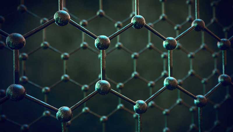  A hexagonal and interconnected atomic structure representing graphene