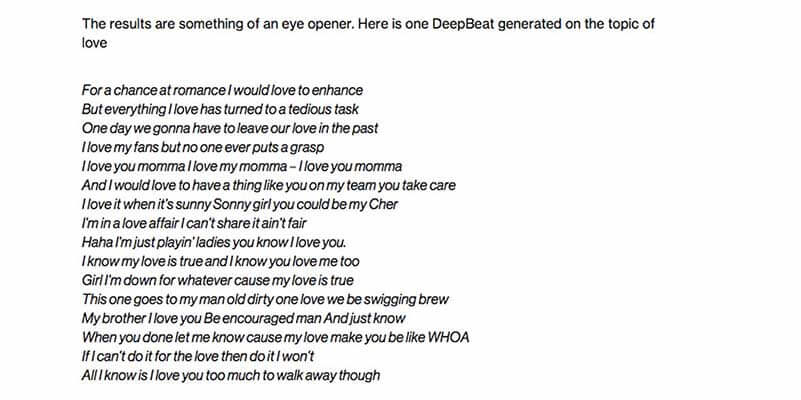 AI-generated rap lyrics