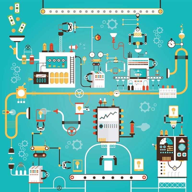 Colourful graph of production process