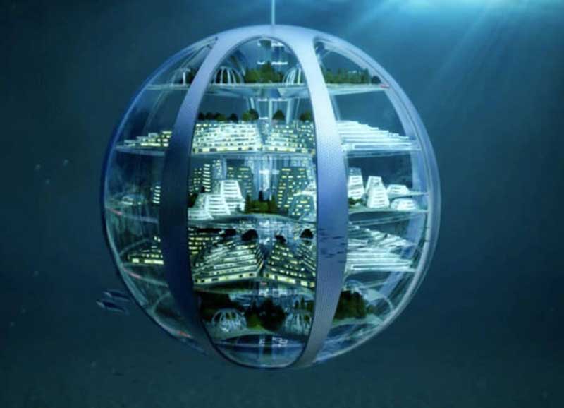 A spherical underwater city