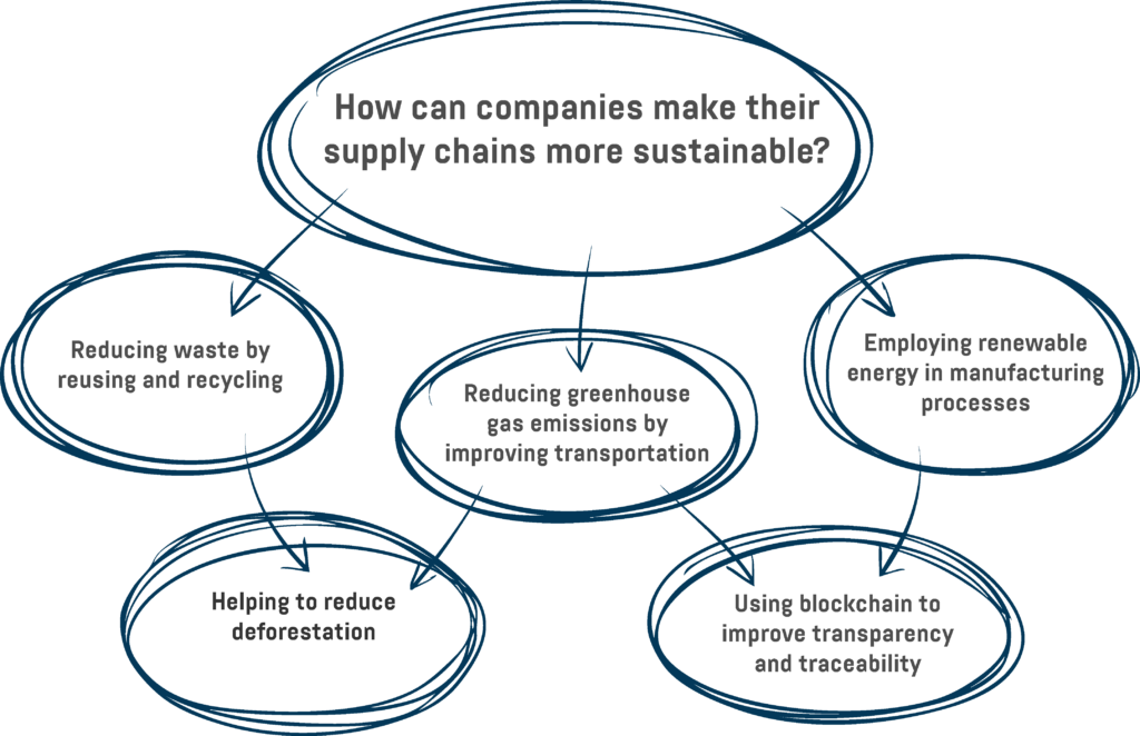  An infographic showing several ways in which companies can make their supply chains more sustainable 