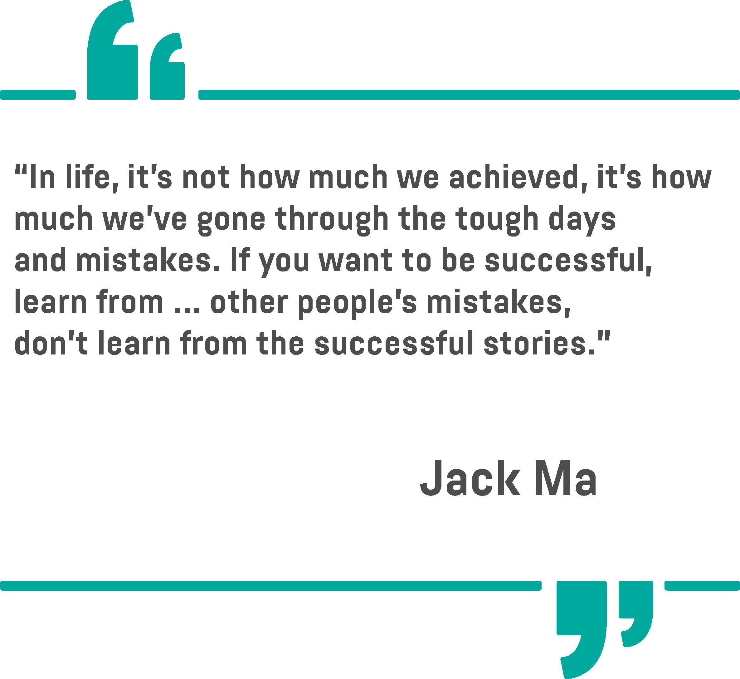 A quote from Jack Ma on a white background